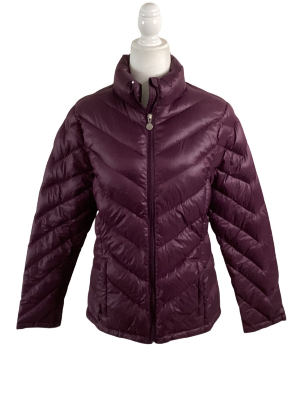 RK Performance Duck Down Waterfowl Feathers Quilted Puffer Jacket - Deep Plum L
